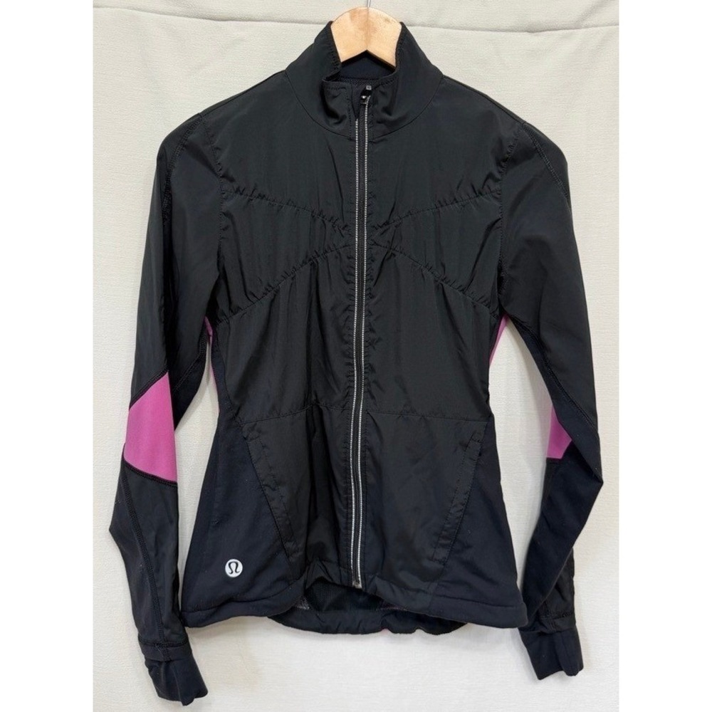 Lululemon Windbreaker Vented Running Jacket Womens Black Pink | Gorpcore